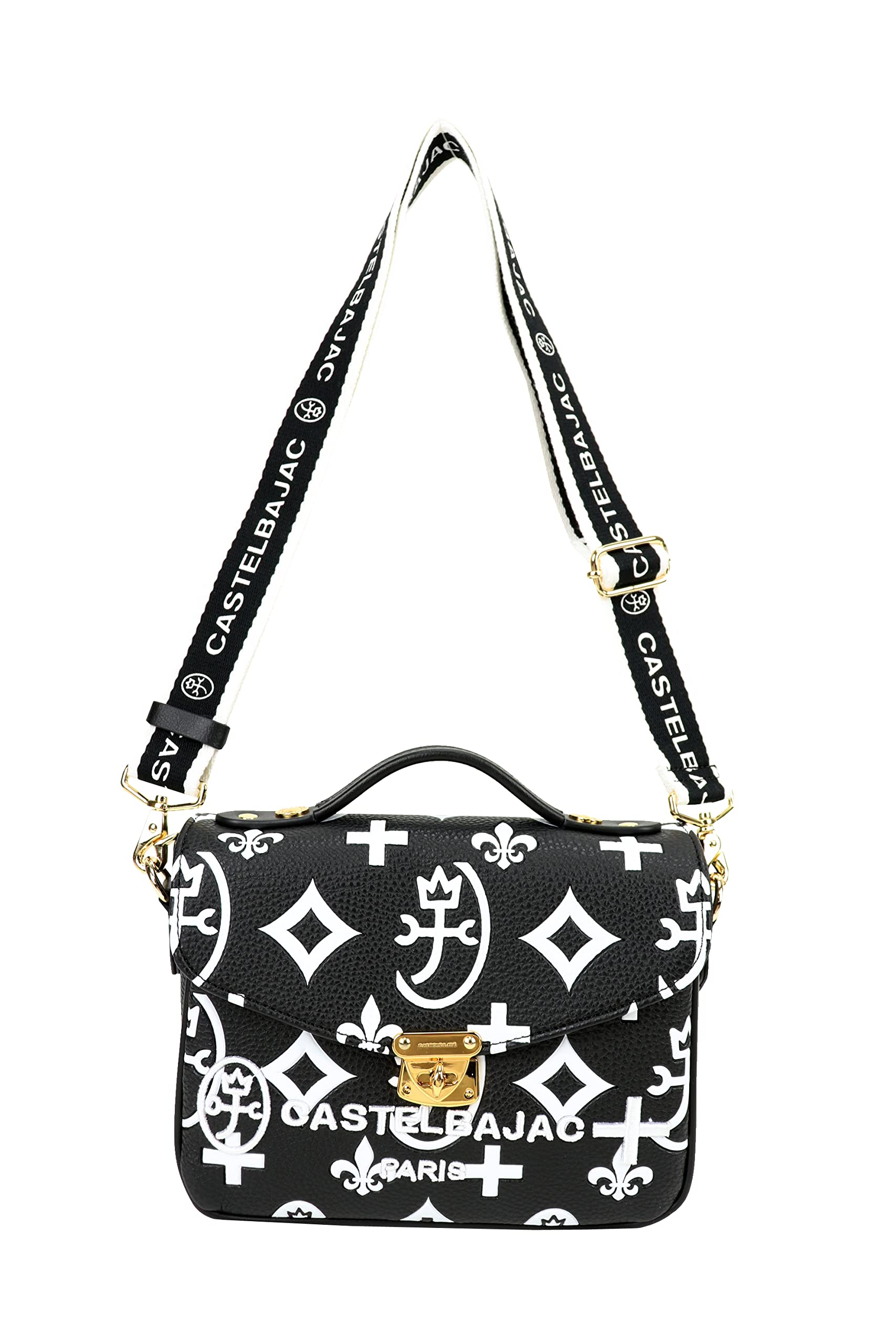 

Claire Handbag Shoulder Bag Unisex Shoulder Removable [Castelbajac] (Poly/Polyester/Partial Cowhide, Black)