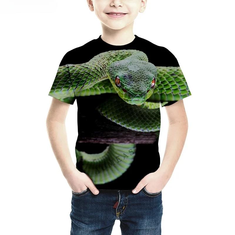 Sommer Kinder Jungen und Mädchen Kurzarm Anime 3D Druck Hip-Hop Tier Schlange T-Shirt Kinder Kurzarmshirt