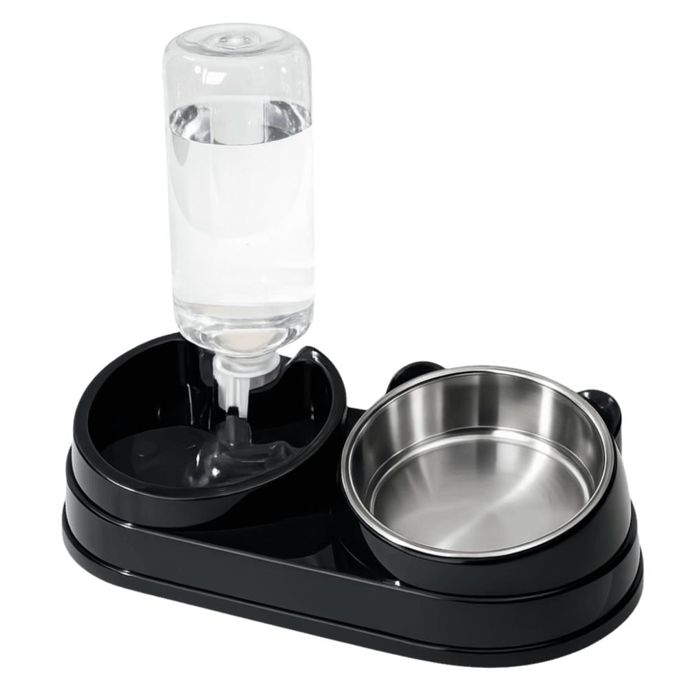 Oblique Mouth Automatic Pet Feeder 2-in-1 Pet Water Feeder Pet Feeding Bowl Home Use чёрный