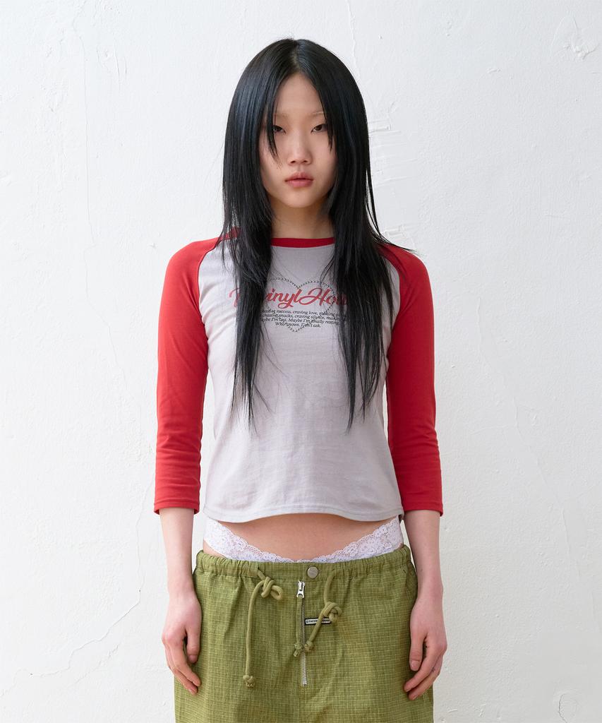 THEVINYLHOUSE Love Raglan Ls Tee (W) Gray