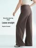 Women's Fleece-Lined Wide-Leg Sports Pants: Loose Fit, Plus Size (up to 220 Jin), Perfect for Running, Yoga, and Fitness.