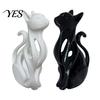 Hollow Cat Decoration 3D Printed Figurine, Modern Black White Kitten Statue, Shape Figurine Artistic Animal Sculpture Desk Decoration, Gift for Lovers