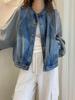 Stylowy Damski Look Dwuczęściowy Dżinsowa Kurtka - Europejska Kolekcja Wiosenna 2025, Luźny Modny Top.