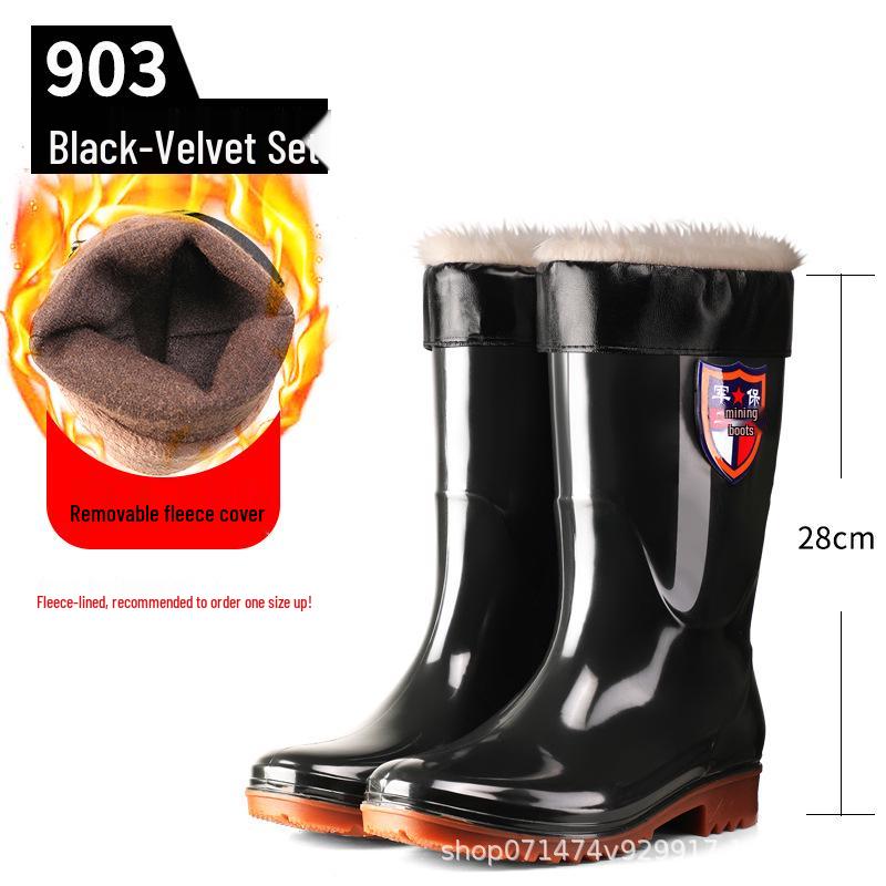 Men's Military Protection Non-Slip High-Top Water & Rain Rubber Shoes