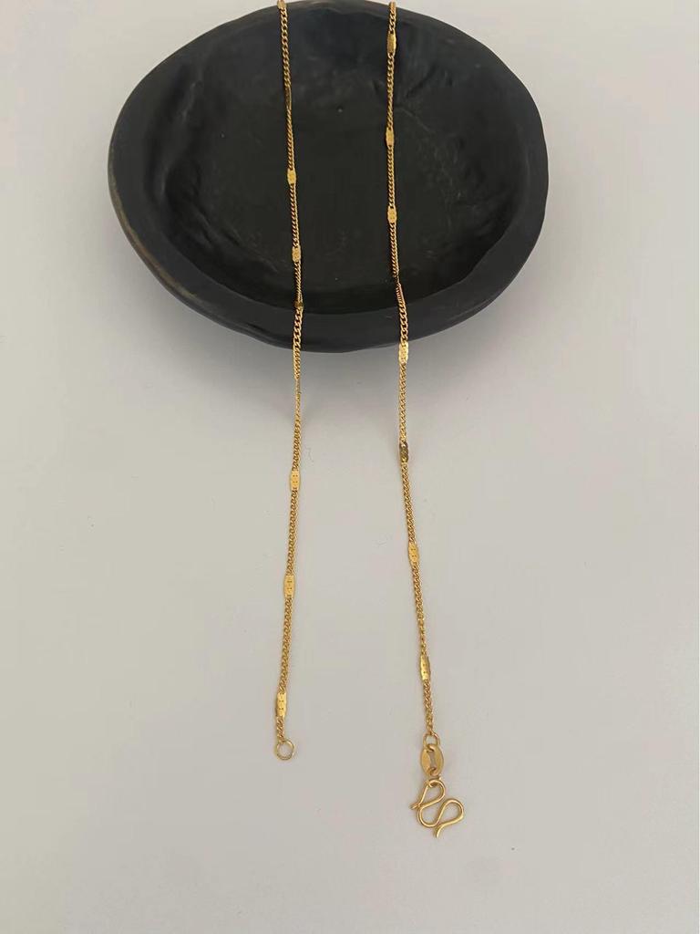 24K Gold Electroplated Sunflower Titanium Steel Necklace with Starry Beads and M-Clasp Design