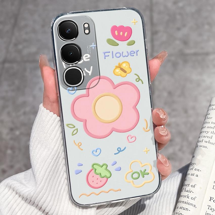 Cute Casing For Vivo Y19s Y19 Y17s Y17 Y16 Y15 Y13 Y12 Y11 Phone Covers Cute Penguin Frog Housing Clear TPU Non Slip Silicone Soft Shell For Vivo Case