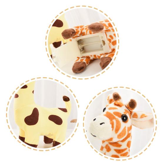 Laufende Giraffe Elektrisches Plüschtier mit Musikgeräuschen Bewegungen Batteriebetrieben Weiches Cartoon-Tier Interaktives Spielzeug Kinder Geburtstagsgeschenk