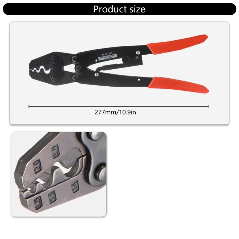 Ratcheting Terminals Crimper Tool With Adjustable Height For Reliable Automotive Circuit Repairs NonSlip Grip Handle