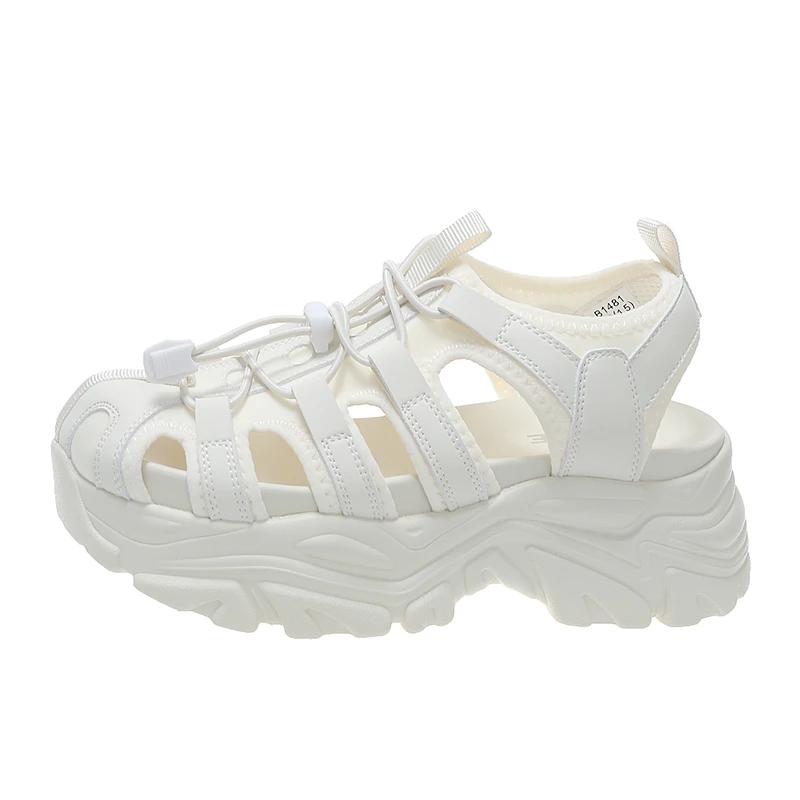 Fashion Sports Sandals 2024 Summer New FashionThick-soled Increase Outside To Wear Leisure Small Fragrant Wind Beach Sandals Daddy Shoes