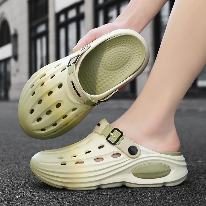 Cave Shoes Summer New Fashion Gradual Change Internet Celebrity Sandals Trend Korean Version Thick Bottom Stepping On Shit Seaside Beach Sandals