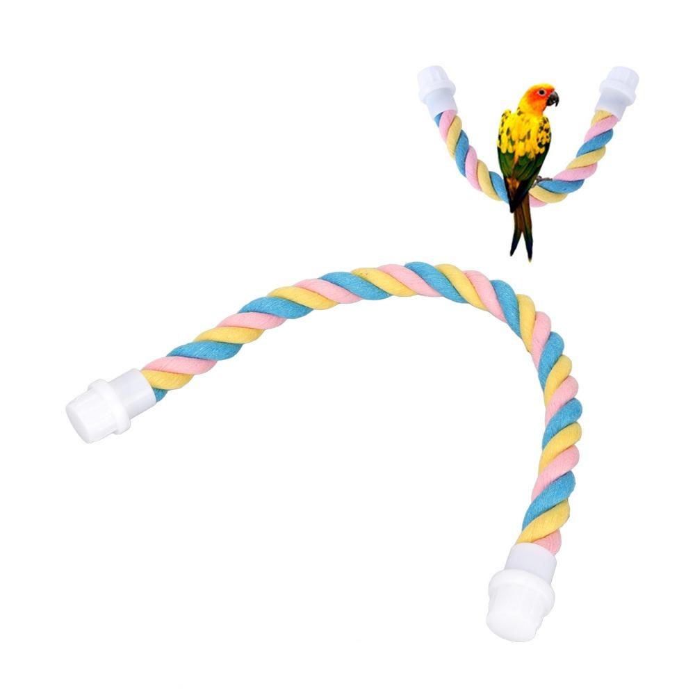 Comfortable Grip Bird Rope Perch Colorful Design Bendy Cotton Perch  For Parrots