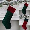 1 Stück Karomuster Rot Grün Weihnachtsstrumpf Flanell Feine Textur Strumpf Geschenktüte Heimdeko