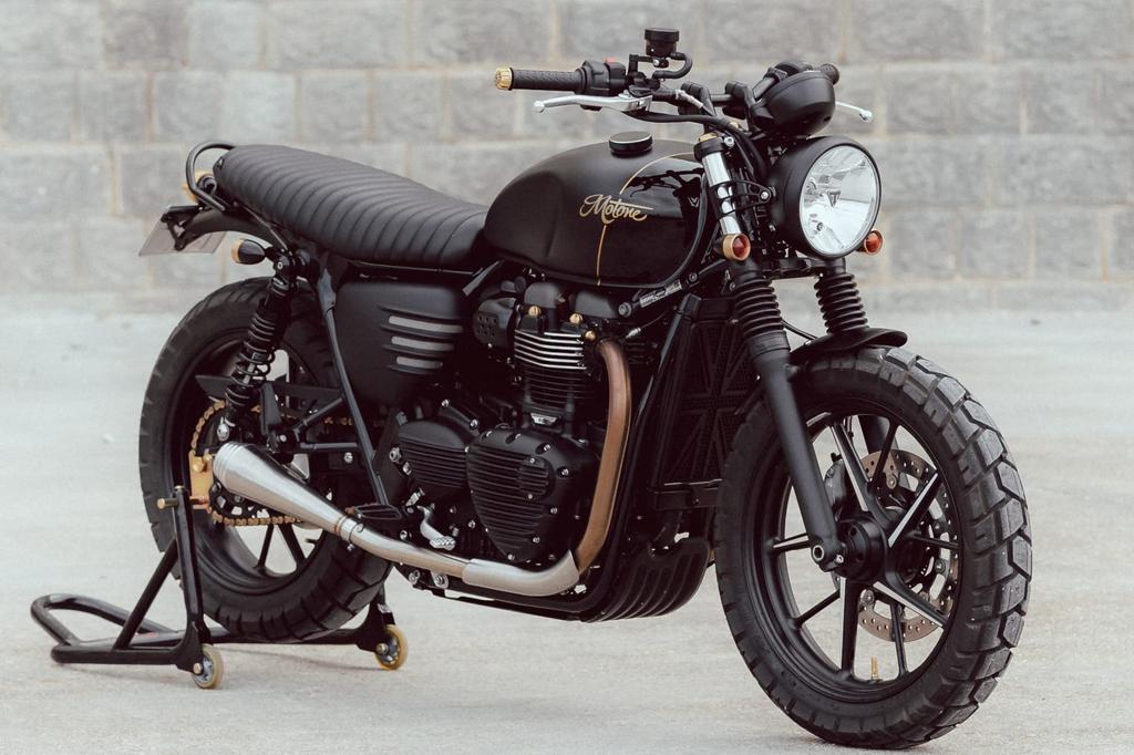 Motone Tank Cap T100 T120 Street Twin Street Scrambler Harley Sportster Dyna Iron Aluminum Black NXS006