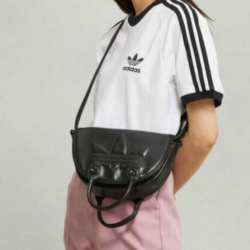 Adidas Polyurethane One Shoulder Handbags Regular Women's Black Adidas IT7378