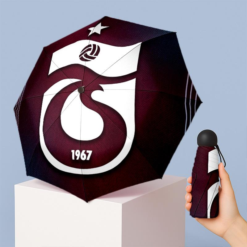 Trabzonspor FC Mini 5 Fold Pocket Umbrella Compact Lightweight Anti UV Rain Sun Protection Umbrella Portable Travel Umbrella