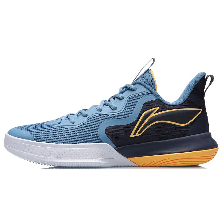 Li Ning Flash Basketball Shoes Men's Low Top Blue/Black/Yellow ABCR007-4