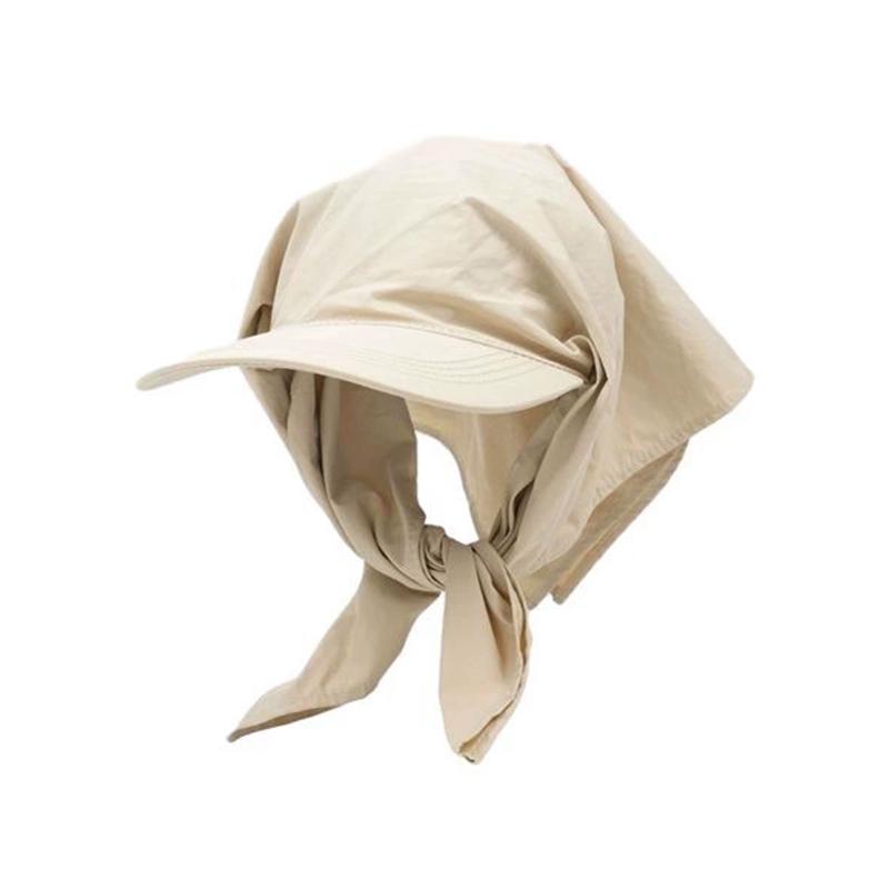 Casual Outdoor Baseball Cap with Detachable Neck Flap Bandana Women Sun Protection Breathable Quick Dry Hat