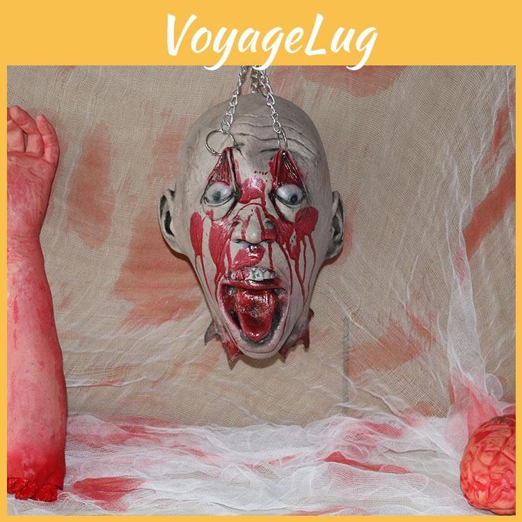 Latex Haunted House Decapitated Skull Prop For Halloween Horror Decorations