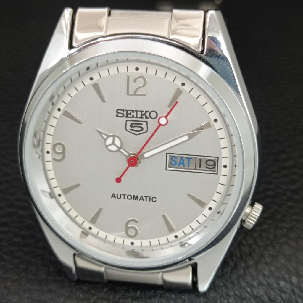 REFURBISHED SEIKO 5 AUTOMATIC VINTAGE JAPAN MENS SILVER DIAL WATCH a446200-1