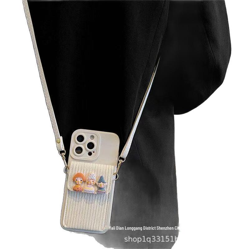 

Doll Vertical Stripe Cross-Body Card Holder & iPhone 17 Pro Max/13/15 Case iPhone 17