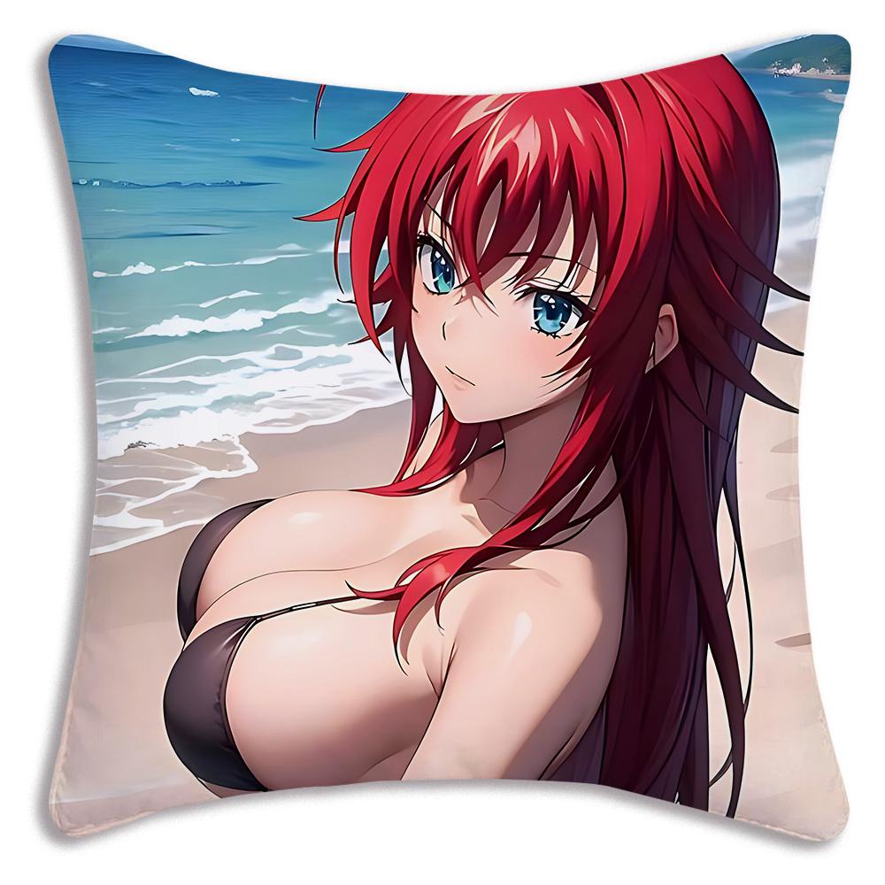 R-Rias G-Gremory Pillow Covers Cartoon Sofa Decorative Home Double-Sided Printing Short Plush Cute Cushion Cover