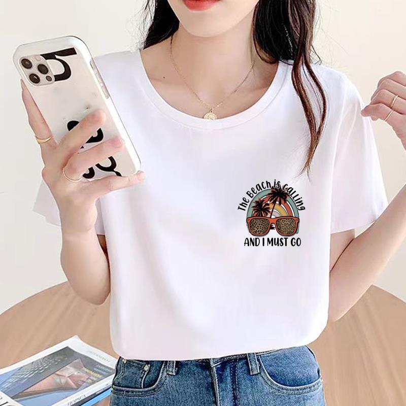 Geometric Trend Women's Short Sleeve Round Neck Fashion T-shirt