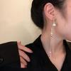 Summer Creative Fashion Ladies Asymmetric Pearl Long Tassel Earrings Korean Style A Two-wear Drop Chain Earring Accessories