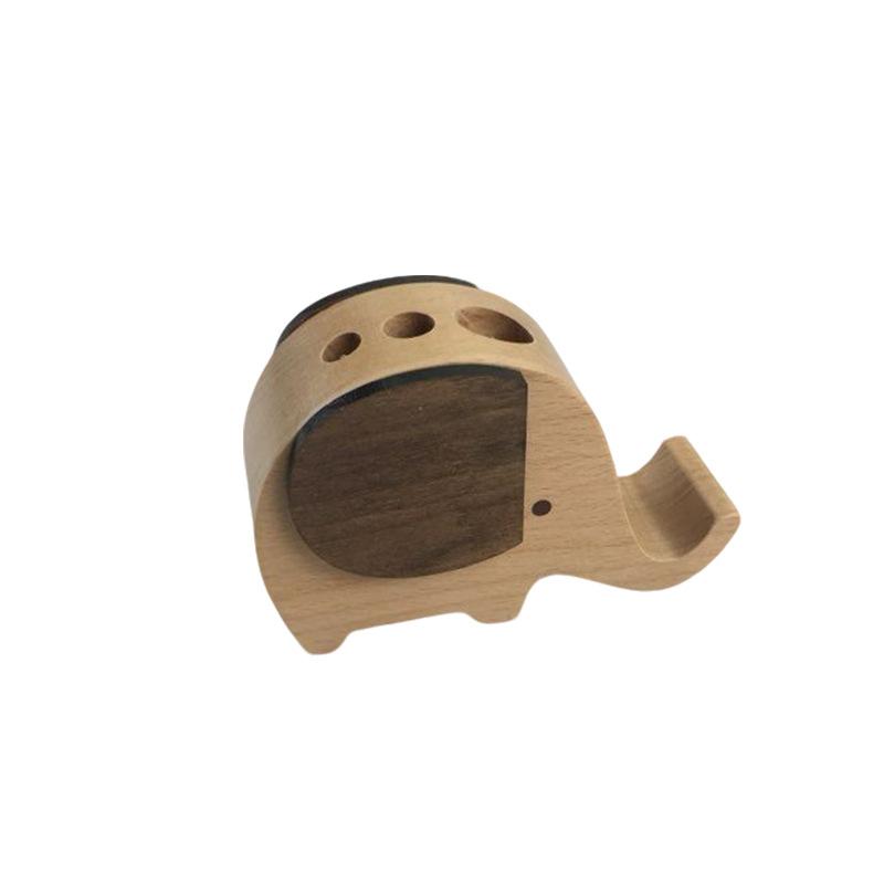 1 Stück Holzhandwerk Kreativer Elefant Stifthalter Studien-Organizer-Box Schreibtisch-Dekoration Abschlussgeschenk für Freunde & Klassenkameraden