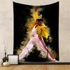 Singer In Yellow Jacket Black Background Art Patterned Tapestry for Bedroom and Living Room Home Decor Sofas