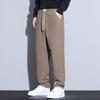 Coffee Khaki Black Gray Loose Casual Pants Men Winter Fleece Thermal Fashion Trousers Thick Velvet Straight Wide Leg Sweatpants