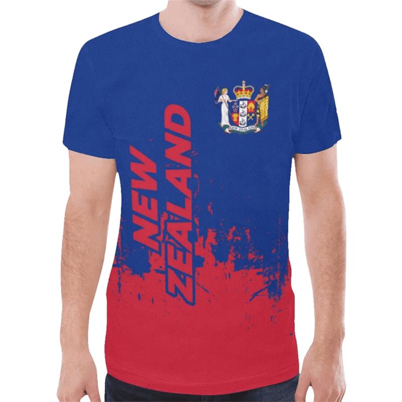 New Zealand Flag Map Graphic T Shirts Silver Fern National Emblem XXS