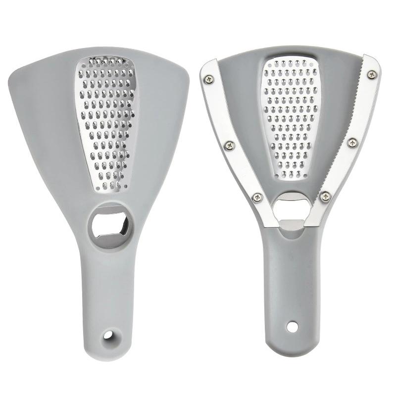 

Bottle Opener Grater Two In One Tool, Vegetable Grater, Beer Cap Opener Kitchen Helper Gift сірий колір
