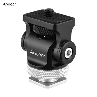 Andoer 360 Degrees  Rotatable Camera Monitor Cold Shoe Mount Adapter Head with 1/4-inch Interface Allen