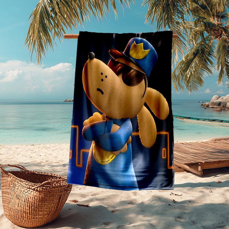 Dog Man Fashion Beach Towel: Ideal for Summer Adventures Soft, absorbent and quick drying suitable for swimming and bathing