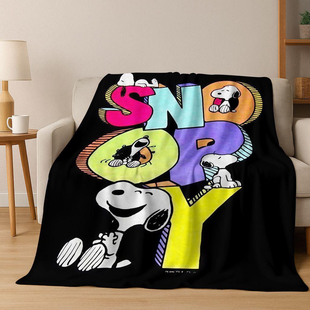 3D Cute Snoopy Dog Peanuts Art Cartoon Flannel Blanket,Cozy Soft Throw Blanket for Home Bedroom Bed Sofa Picnic Cover Gift Kids