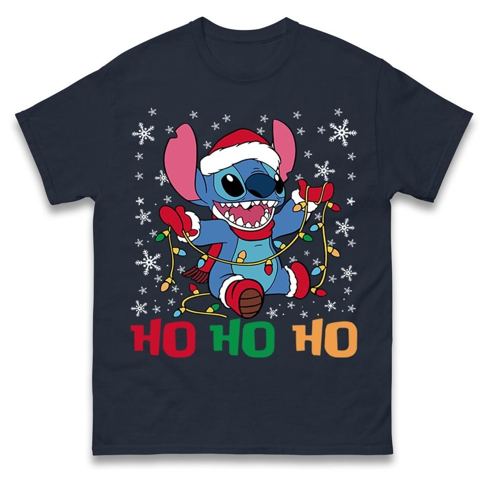 Lilo Stitch Christmas T Shirt Xmas Funny Stitch Ho Ho Ho Tee Shirt Gift Top S