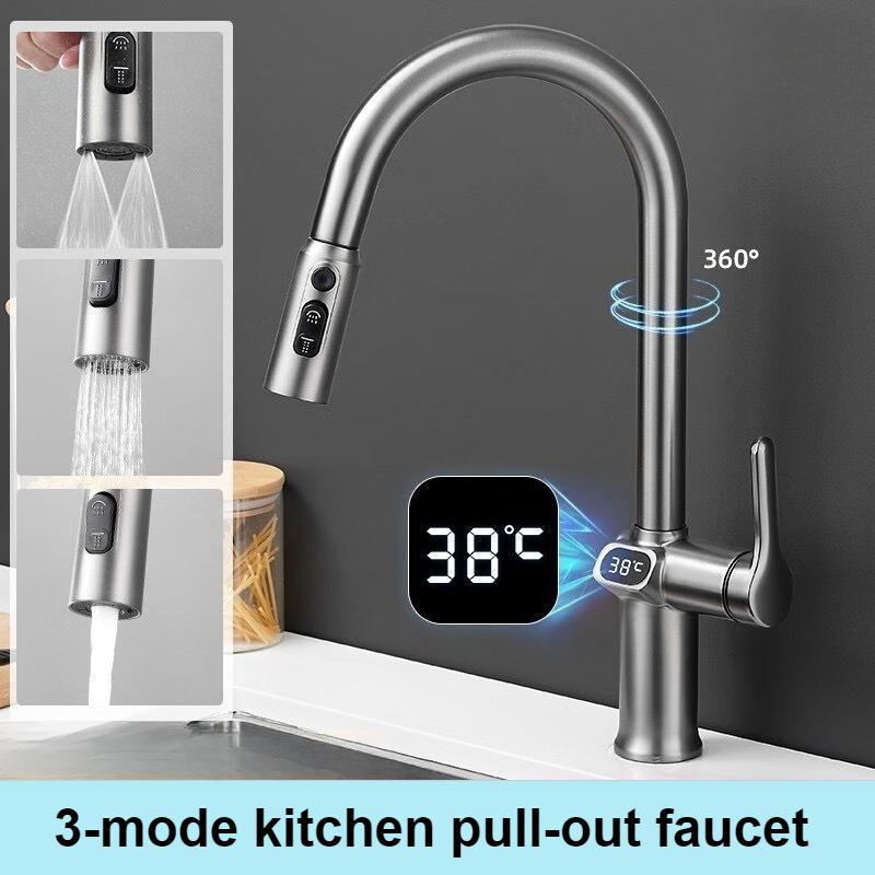 Kitchen Pull-out Faucet with Digital Display