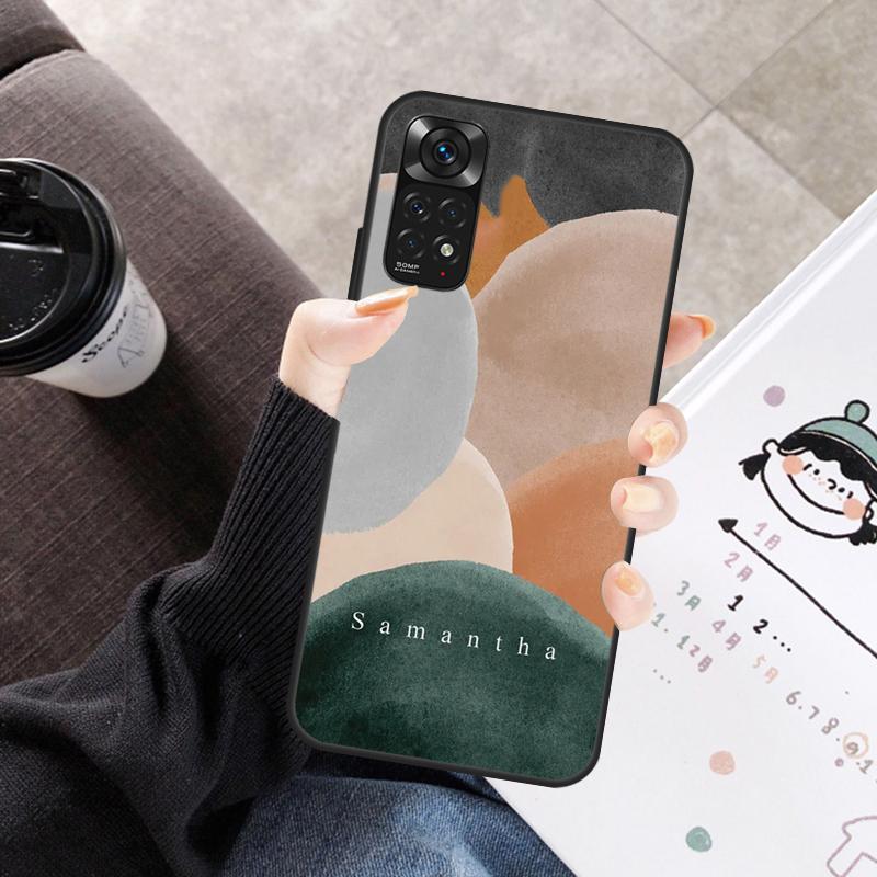 Custom Aesthetic Nature Monogram Name Case For Xiaomi Redmi Note 11 10 9 8 12 Pro 10S 11S 12S Cover For Redmi 10 10A 9C 10C 12C