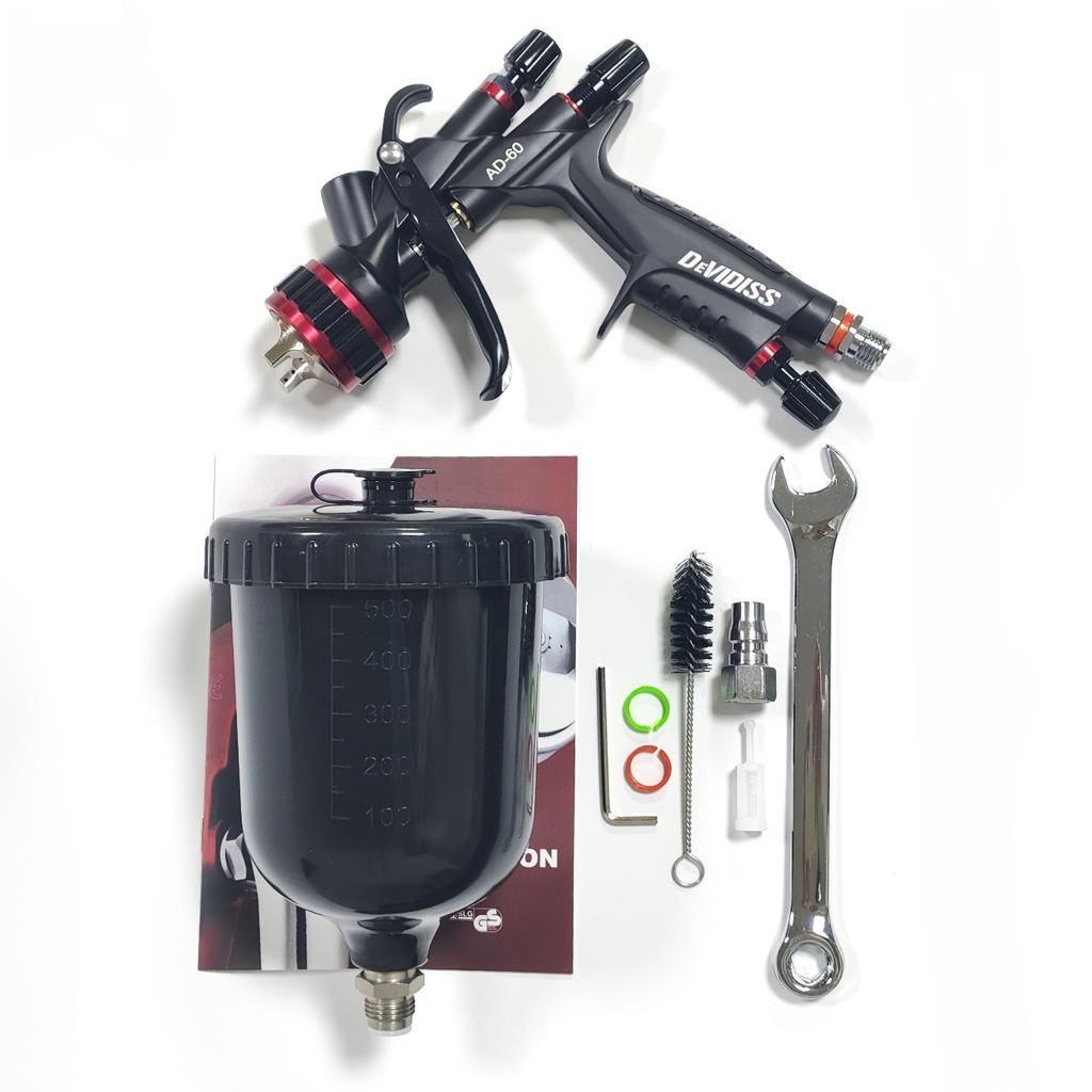 DEVIDISS AD-60 Pneumatic Varnish Paint Spray Gun High Atomization Low Pressure 1.3mm Nozzle Gravity Feed