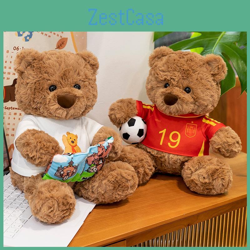Teddy Bear Cute Hugging Flower Soccer Reading Cartoon Plush Toy For Gift Kids