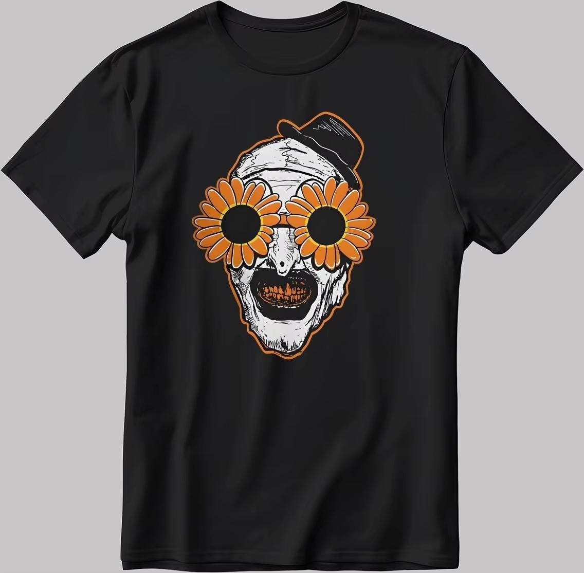 HOT SALE Halloween Horror Night Men s T-shirt Horror Graphic Printed Cotton T-shirt Horror Halloween O Collar Short Sleeve Tee 4XL
