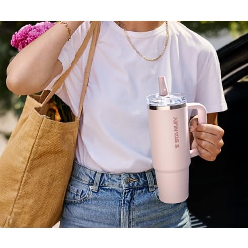 STANLEY Quencher Pro Tour Flip Straw Tumbler, 0.88L, Stainless Steel, Insulated, 880ml, Outdoor Water Bottle, Black 2.0, 10-12485