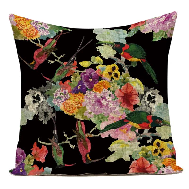 Polyester Tropical Plant Monstera Palm Leaf Cushion Cover Pillow Cover For Home Chair Sofa Decorative Throw Pillowcase