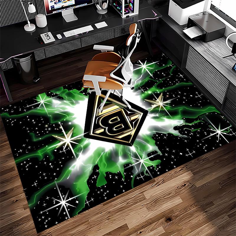 1 Stück Borussia Mönchengladbach Logo Teppich - Weich, Waschbar, Rutschfest für Innenbereich, Bürostühle, Wohnzimmer, Heimbüro, Dekorativer Teppich