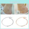 Elegant And Chic French Style Titanium Steel Anklet For Women Geometric Design Double-layered Foot Jewelry