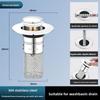 Washbasin Leakage Plug, Bouncing Core, Washbasin Sink Drain, Hair Filter, Anti-odor, Universal Press Type