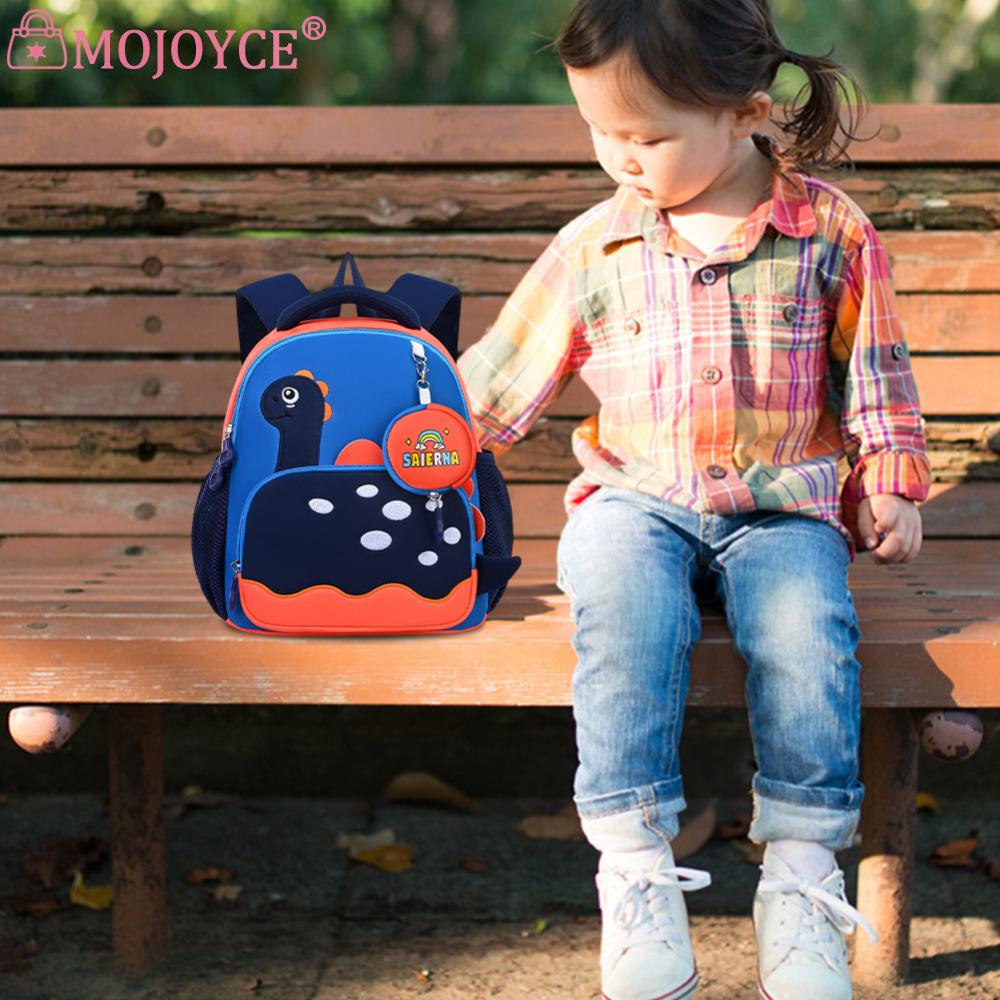 3D Dinosaur Cute Backpack Large Capacity Casual Bookbag Multi Pocket Soft Back Pad Rucksack Travel Backpack with Matching Clutch