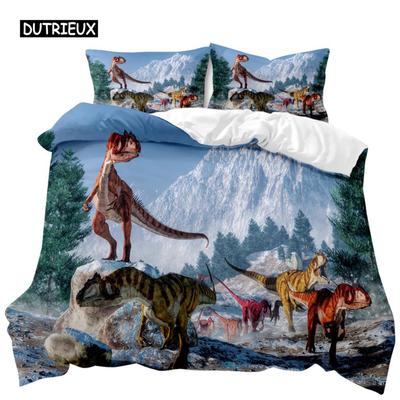 Dinosaurier Bettbezug Set Jurassic World Kampf Bettwäsche Set Einzigartige Dinosaurier Polyester Bettwäsche für Kinder Erwachsene Queen King Size