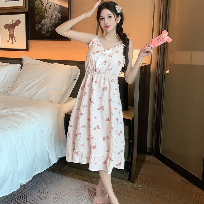 Pyjamakleid, süßes Damen-Sommer-Wolken-Baumwolle, großes Pyjamakleid aus Spitze, Heimkleidung, Pyjama, süßes Kleid im Prinzessinnenstil