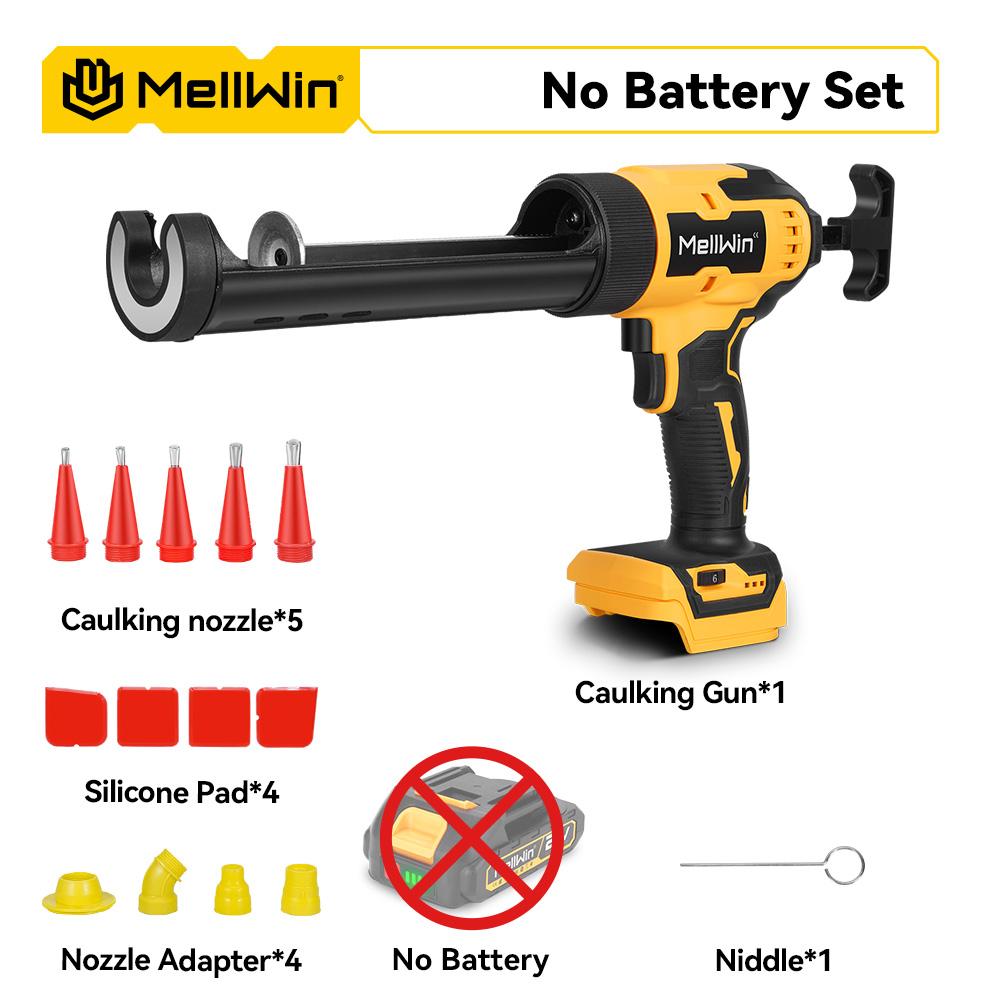 MELLWIN 10 Oz/300 Ml Glass Glue Caulking Gun Cordless Doors & Windows Electric Sewing Gland Tool For Makita 18V Battery Pin
